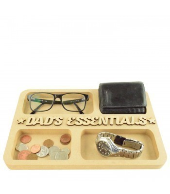 Personalised 18mm Router Cut MDF Male Essentials Tray Tidy